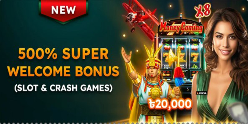 500% Super Welcome Bonus (Slot & Crash Games)